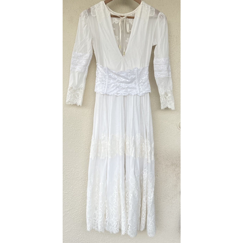Free People We are HAH Hidden Gem Dress M Walking On Eggshells Victorian Regency - Picture 6 of 11